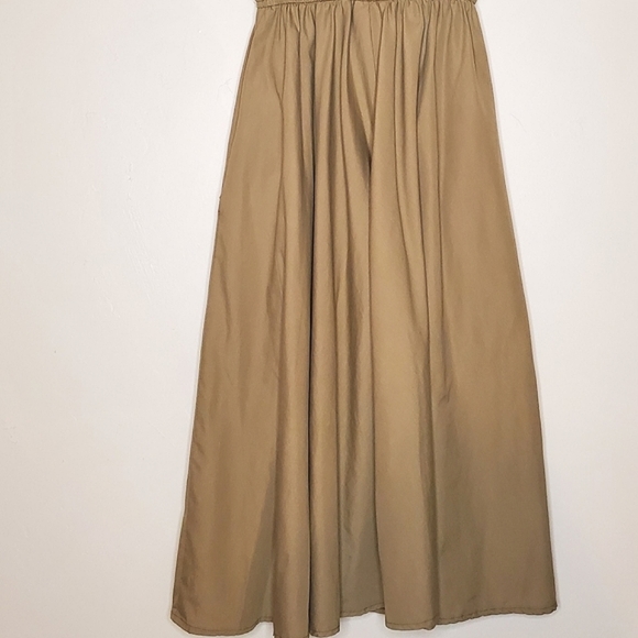 Revolution Muse Army-Influenced Dress with Pocket, Gathered Waist & Red Buttons - Picture 13 of 16